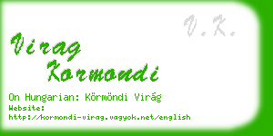 virag kormondi business card